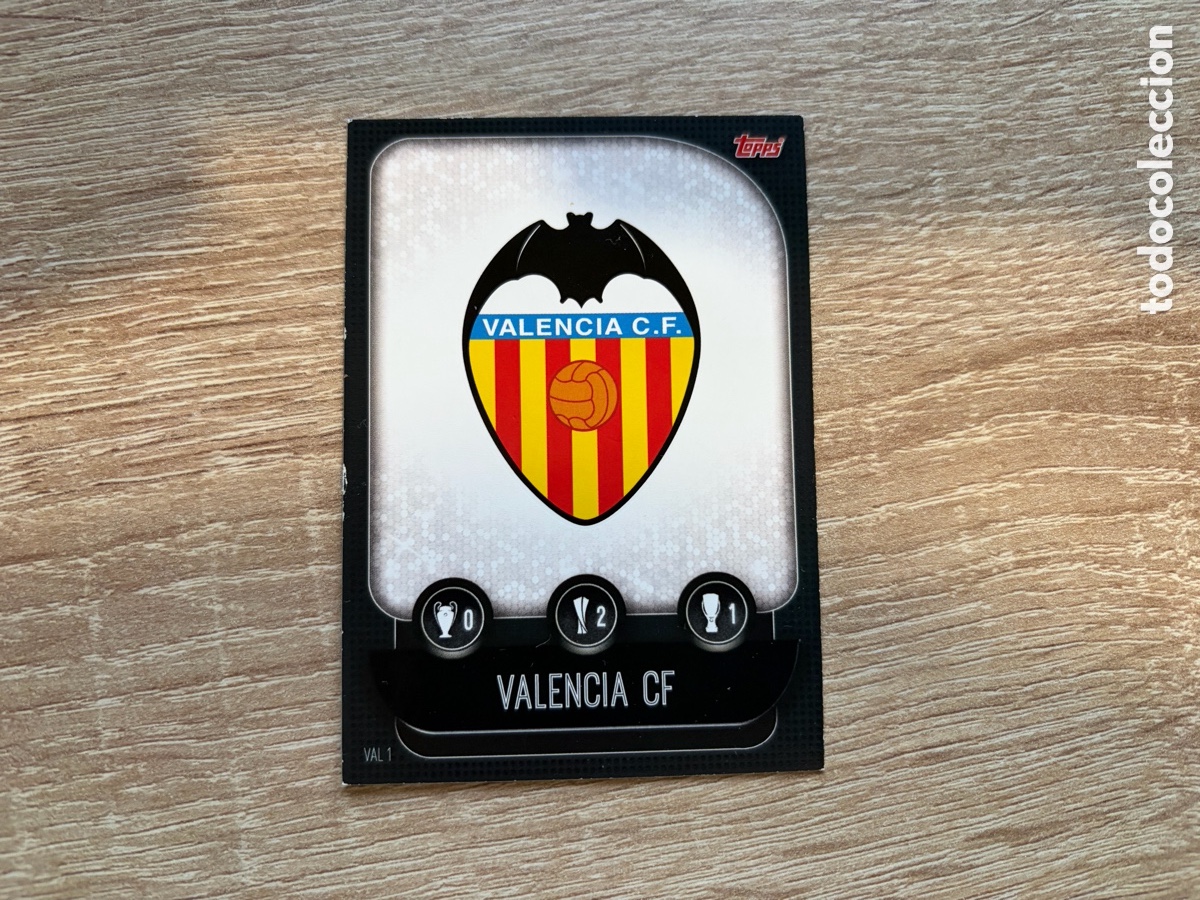 Cromos de f&uacute;tbol: VAL 1 ESCUDO VALENCIA CF TOPPS CHAMPIONS LEAGUE 2018 2019 18 19