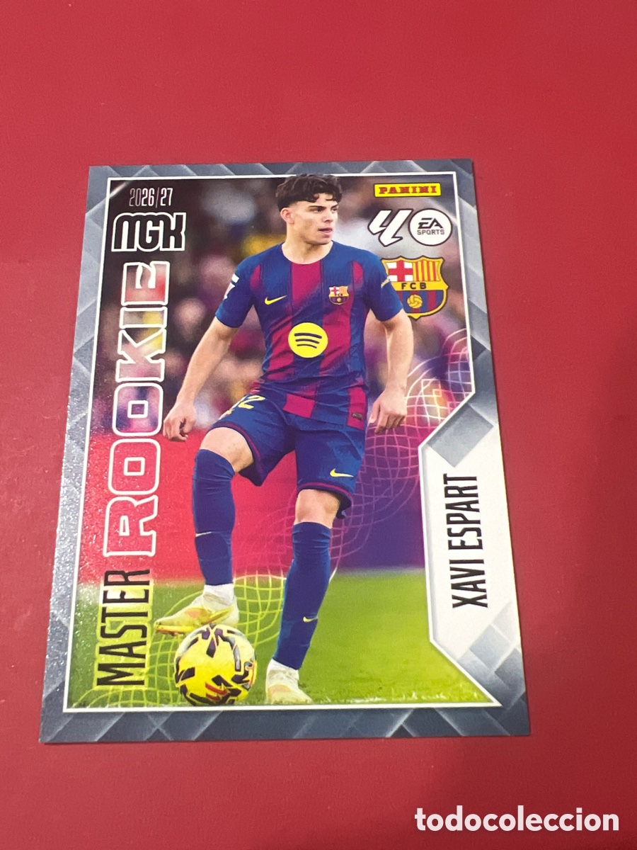 Cromos de f&uacute;tbol: A1110. 422 Xavi Espart, FC Barcelona, Master Rookie, Panini Megacracks MGK 2026 2027 26 27
