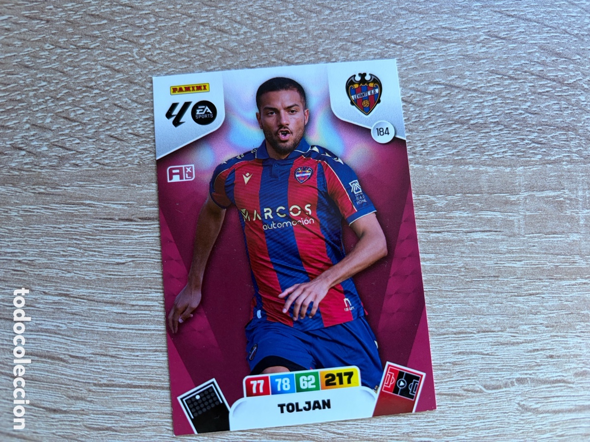 Cromos de f&uacute;tbol: 184 TOLJAN MEGACRACKS PANINI LIGA 2025 2026 25 26 LEVANTE UD