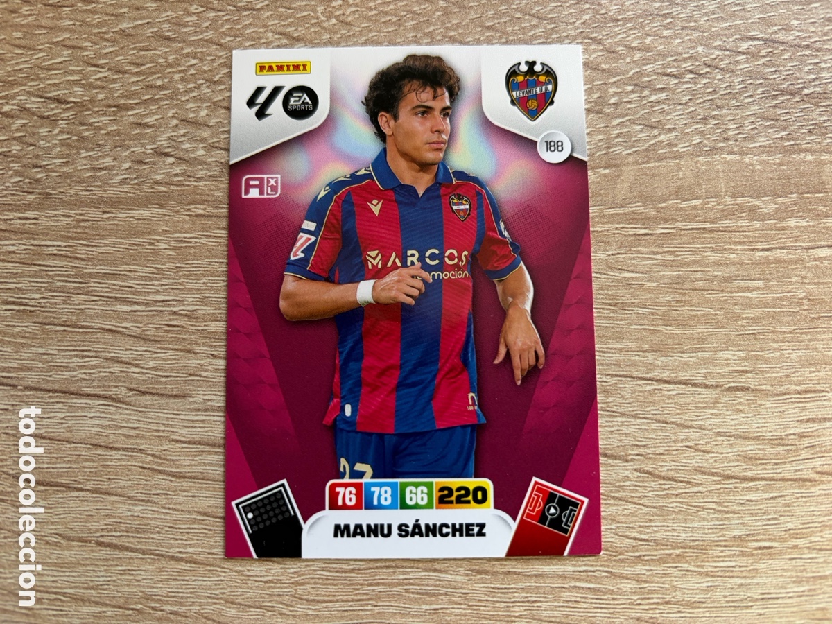 Cromos de f&uacute;tbol: 188 MANU S&Aacute;NCHEZ MEGACRACKS PANINI LIGA 2025 2026 25 26 LEVANTE UD