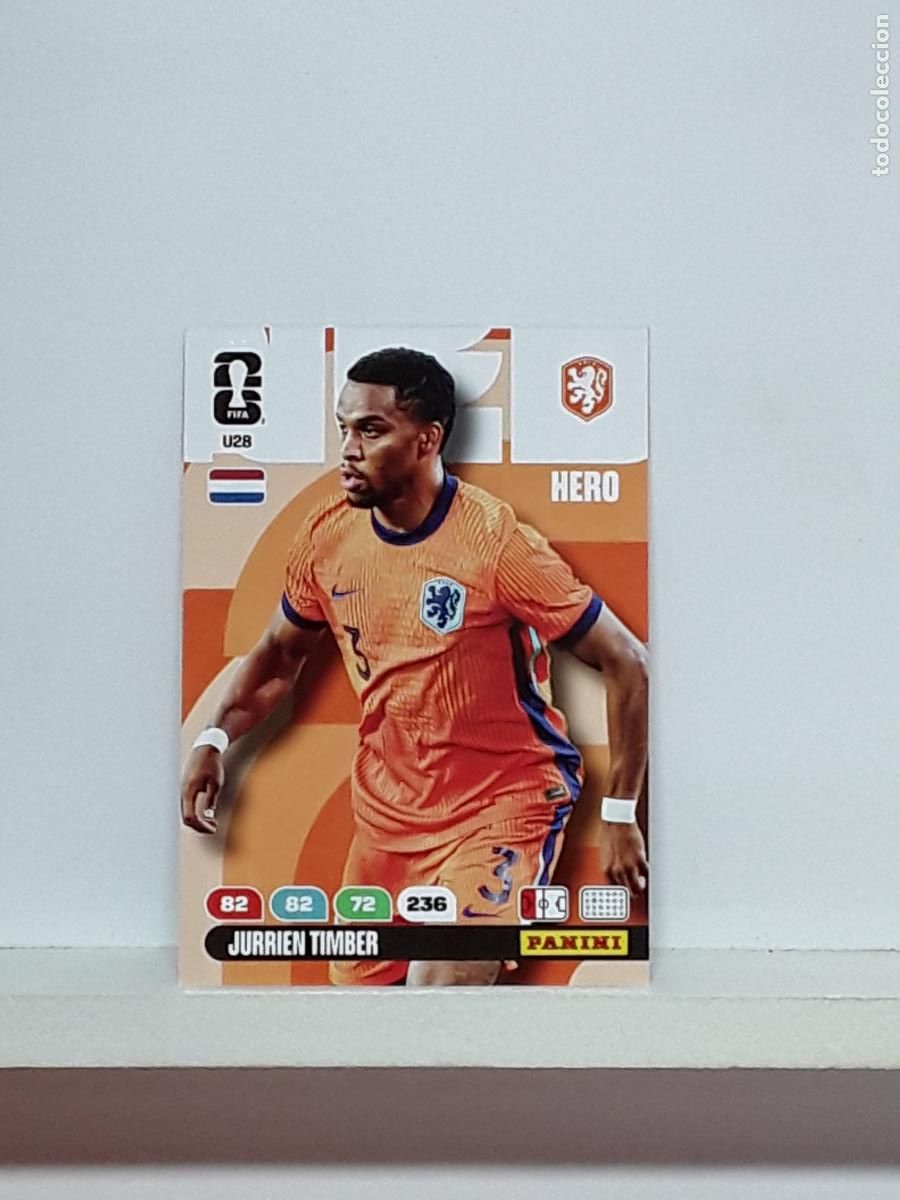 Cromos de f&uacute;tbol: ADRENALYN MUNDIAL 2026 WORLD CUP 26 ALBUM PANINI N U28 U 28 NEDERLAND JURRIEN TIMBER
