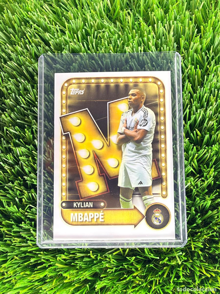 Cromos de f&uacute;tbol: N&ordm; 26 Kylian Mbapp&eacute; Name in Lights Real Madrid CF Topps Real Madrid CF Fan Set 25 26
