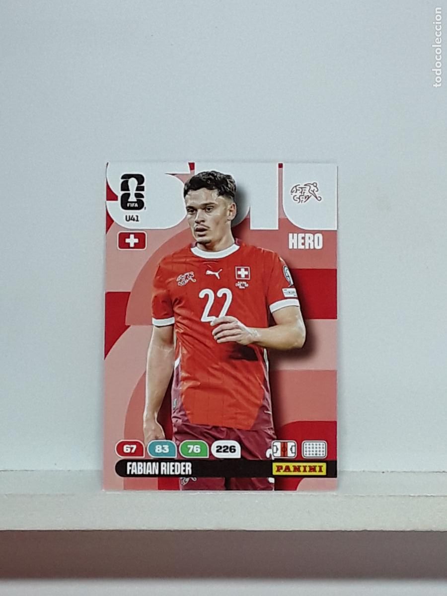 Cromos de f&uacute;tbol: ADRENALYN MUNDIAL 2026 WORLD CUP 26 ALBUM PANINI N U41 U 41 SUIZA FABIAN RIEDER
