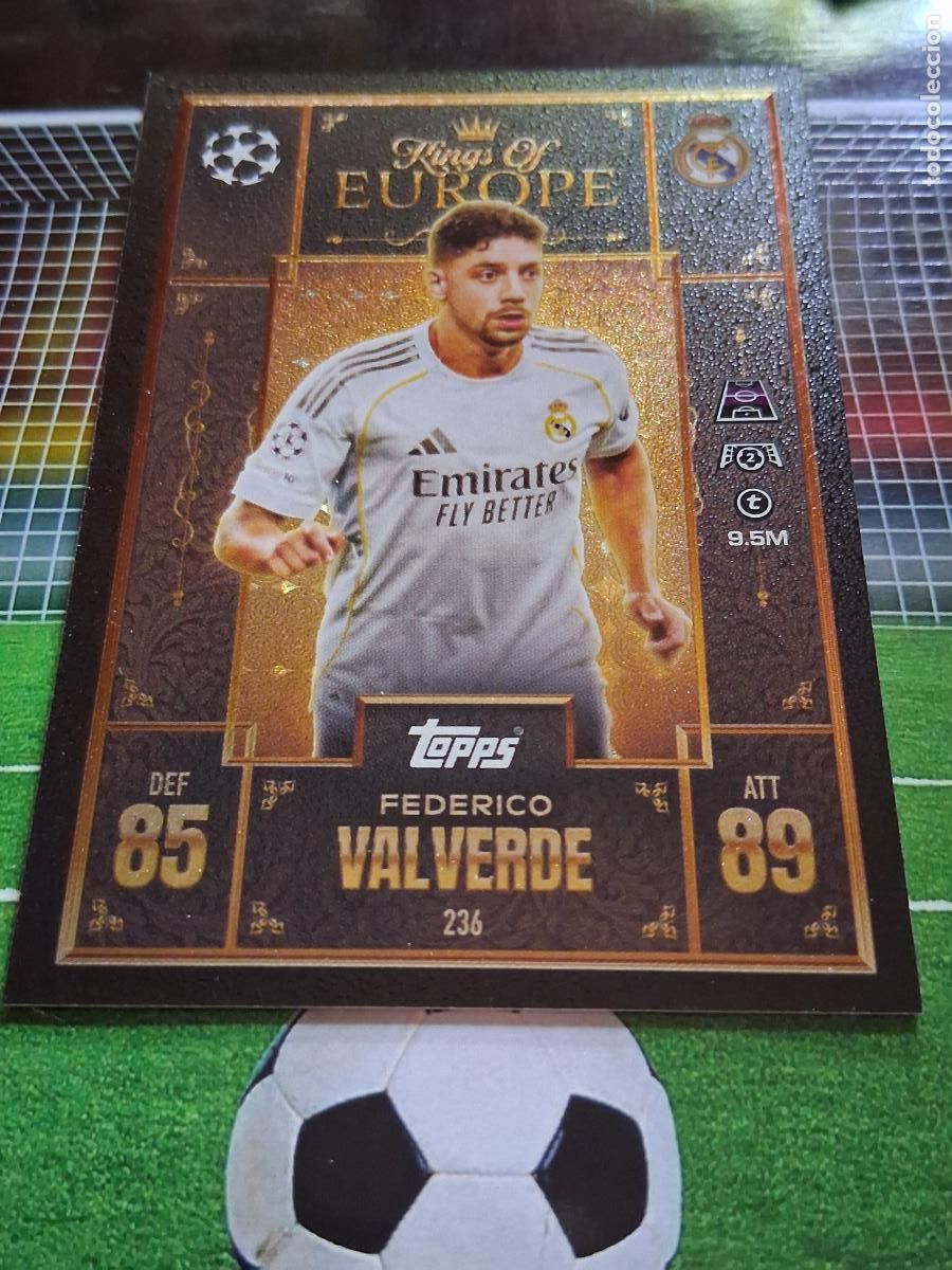 Cromos de f&uacute;tbol: 236 VALVERDE REAL MADRID KING OF EUROPE TOPPS MATCH ATTAX EXTRA CHAMPIONS 2025 2026 25 26
