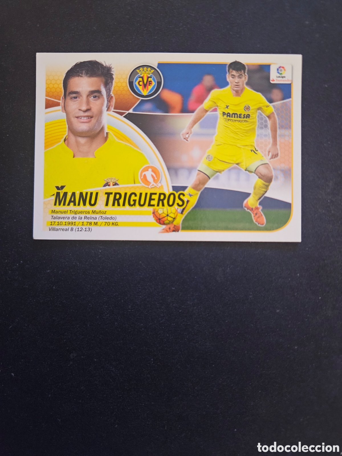 Cromos de f&uacute;tbol: MANU TRIGUEROS N&ordm; 10 VILLARREAL CF &ndash; LIGA ESTE 2016-17 PANINI