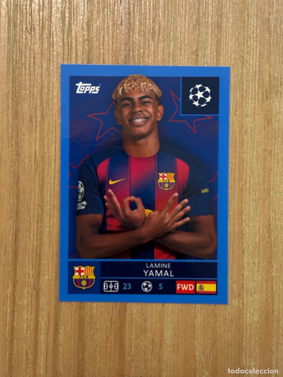 Cromos de f&uacute;tbol: CROMO LAMINE YAMAL CHAMPIONS 2025-26 25-26 STICKER TOPPS SIN PEGAR N 194 PARALELA AZUL MUY DIF&Iacute;CIL