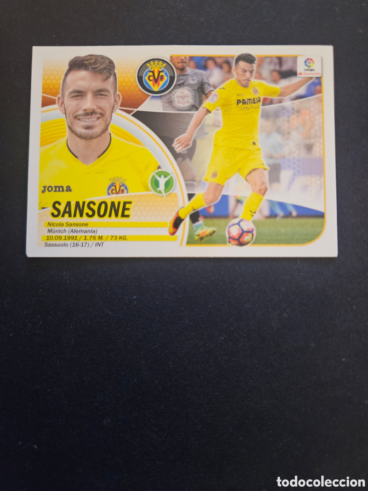 Cromos de f&uacute;tbol: SANSONE N&ordm; 14 BIS COLOCA VILLARREAL CF &ndash; LIGA ESTE 2016-17 PANINI