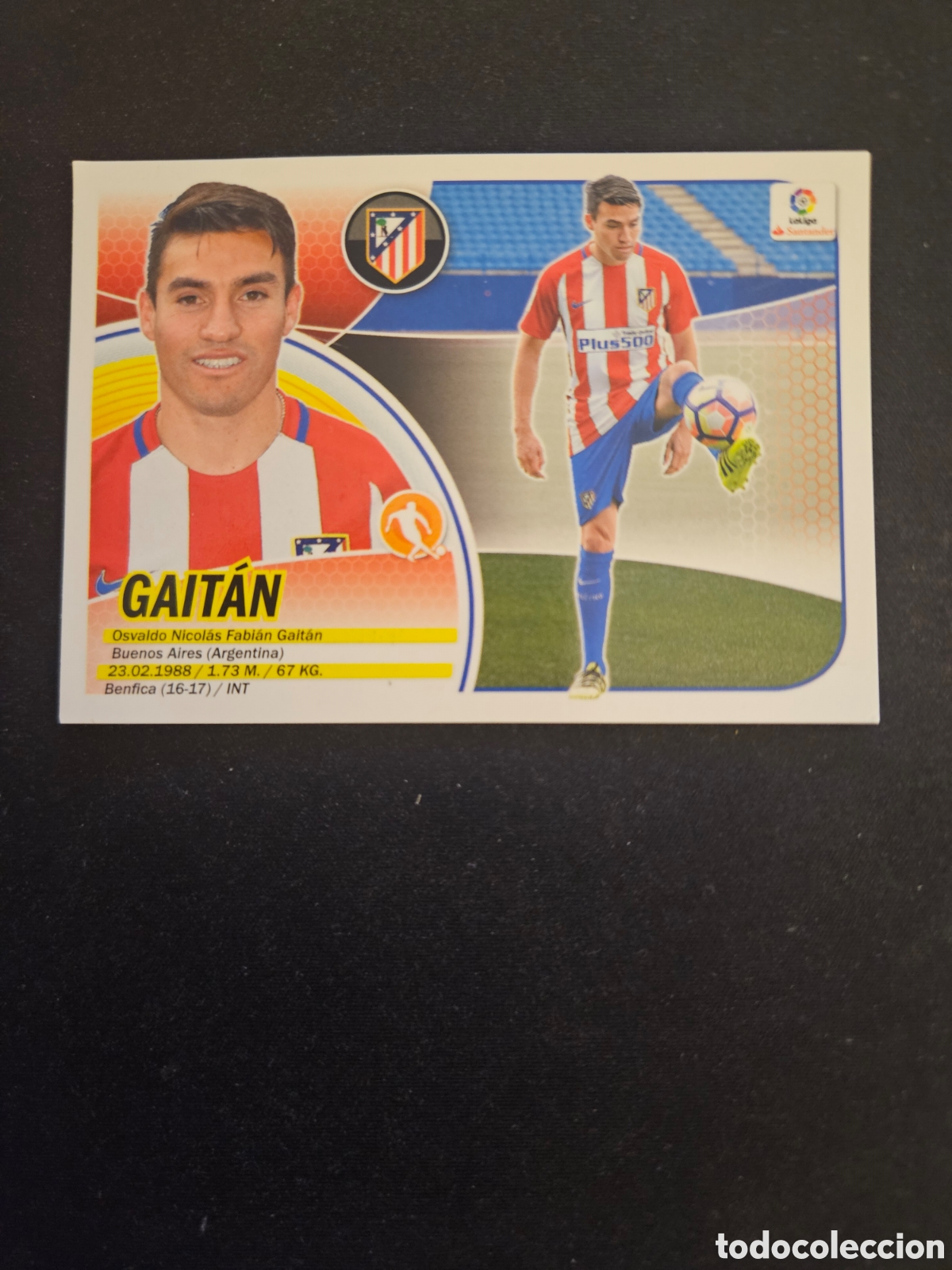 Cromos de f&uacute;tbol: GAIT&Aacute;N N&ordm; 12 &Uacute;LTIMOS FICHAJES ATL&Eacute;TICO DE MADRID &ndash; LIGA ESTE 2016-17 PANINI