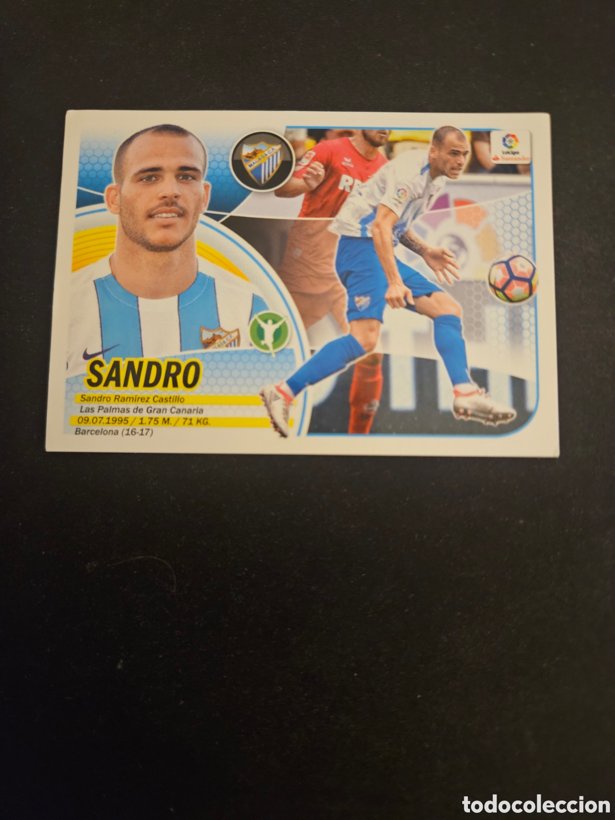 Cromos de f&uacute;tbol: SANDRO N&ordm; 18 &Uacute;LTIMOS FICHAJES M&Aacute;LAGA CF &ndash; LIGA ESTE 2016-17 PANINI 1/2