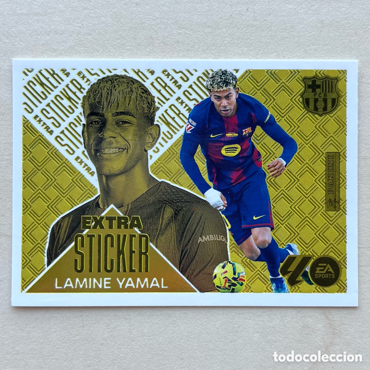 Cromos de f&uacute;tbol: Lamine Yamal Extra Sticker Oro Liga Este 2026-27 - FC Barcelona