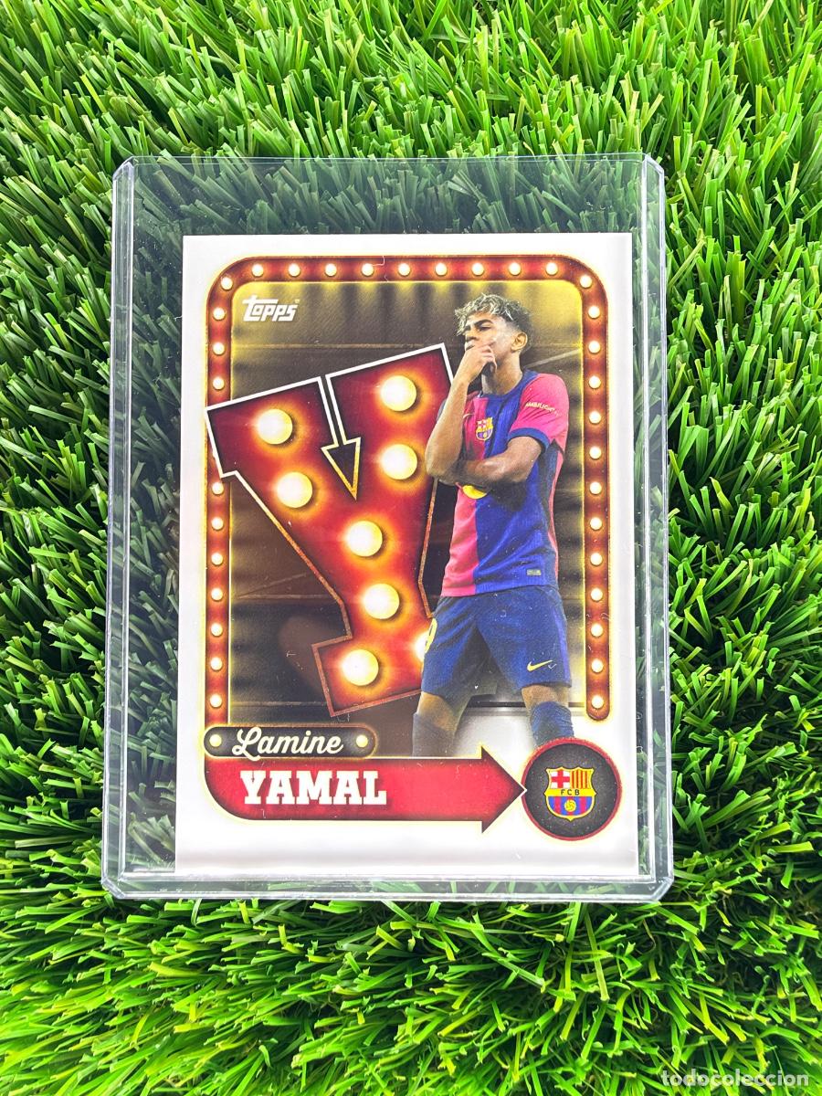 Cromos de f&uacute;tbol: N&ordm; 25 Lamine Yamal Name in Lights Topps FC Barcelona Fan Set 25 26