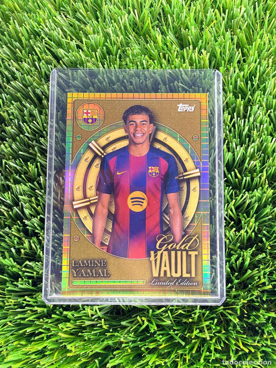 Cromos de f&uacute;tbol: N&ordm; GV-5 Lamine Yamal Gold Vault Topps FC Barcelona Fan Set 25 26