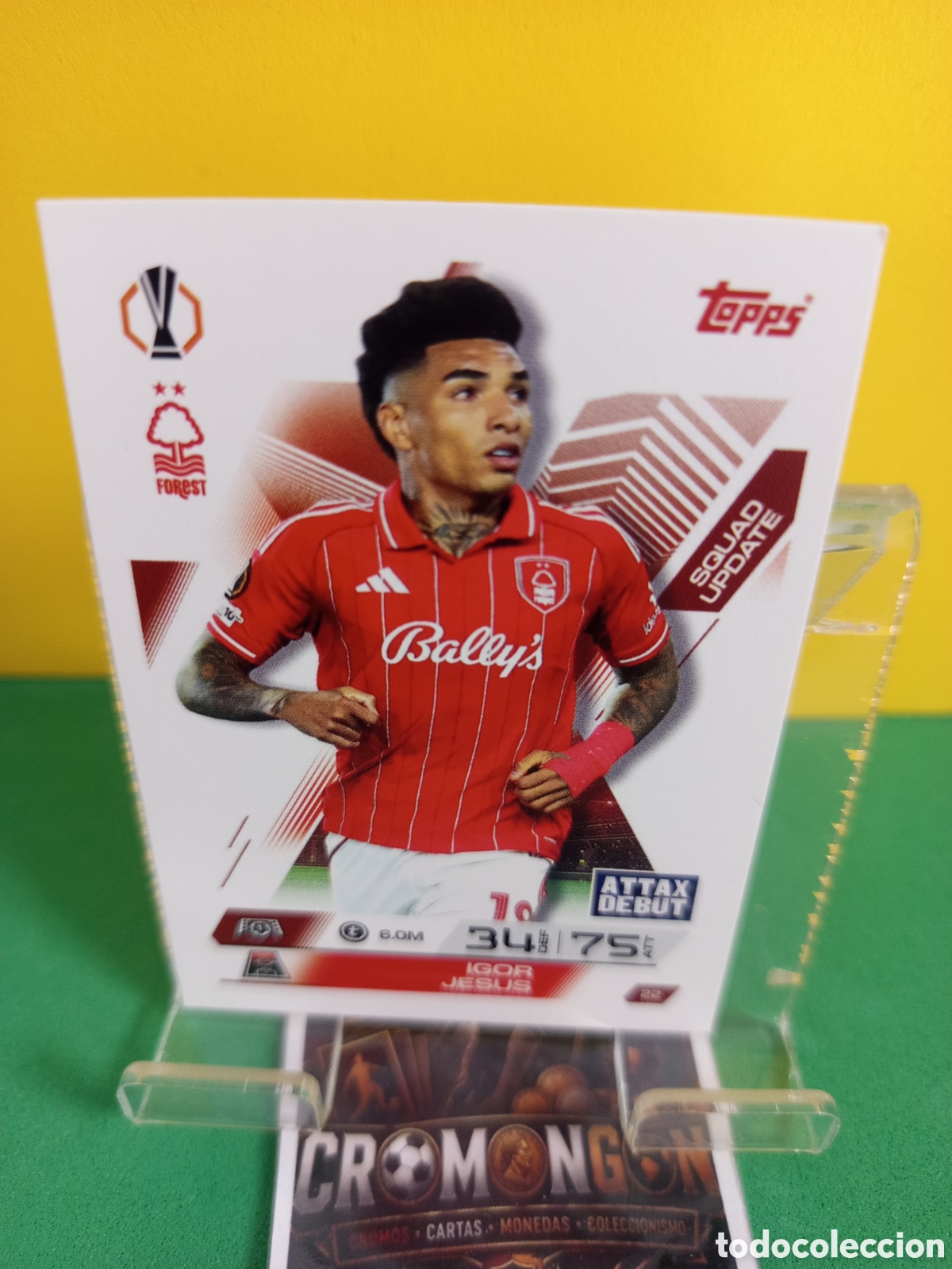 Cartes &agrave; collectionner de Football: ❇️ CROMO ⚽ CARD 22 IGOR JESUS - NOTTINGHAM FOREST - (MATCH ATTAX EXTRA CHAMPIONS LEAGUE 2025/26) ❇️