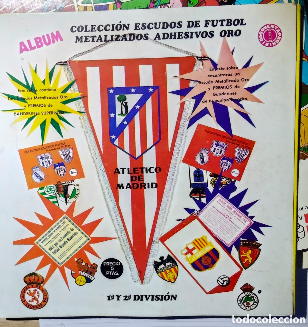 Cromos de f&uacute;tbol: Adhesivos de escudos de f&uacute;tbol metalizados