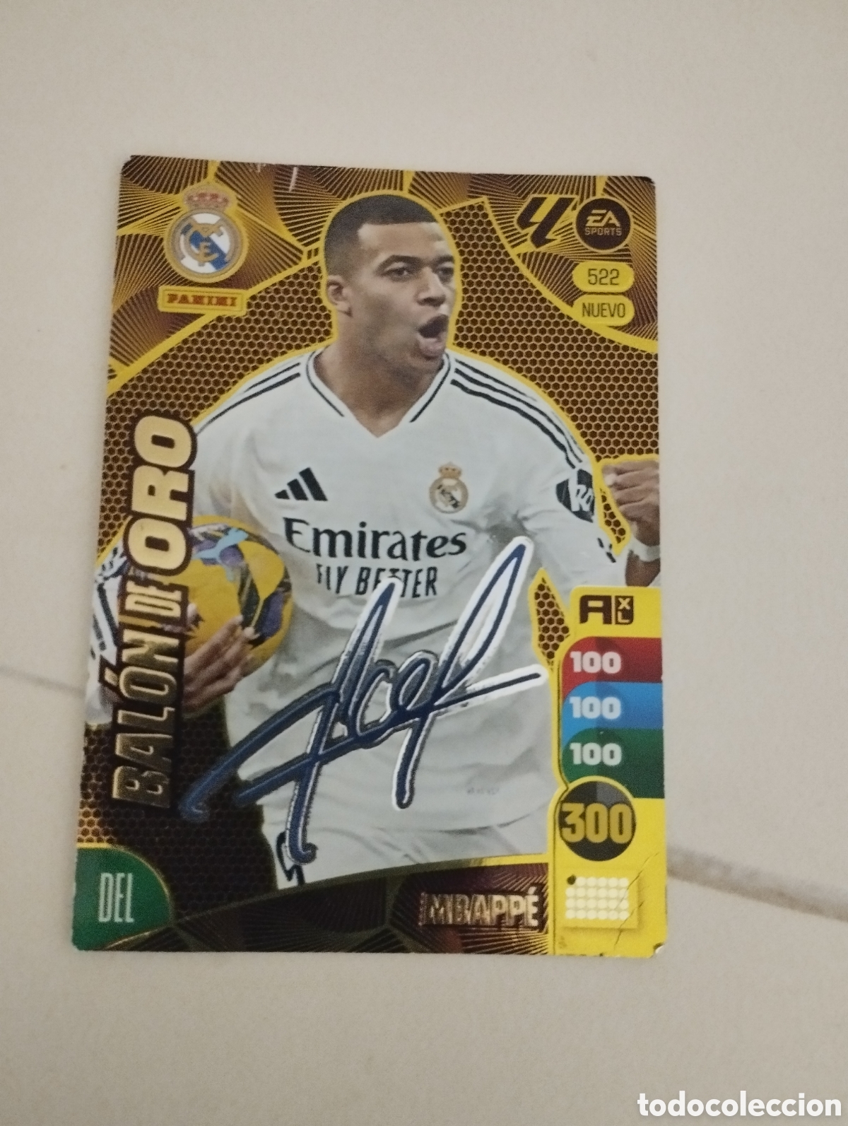 Fu&szlig;ball-Sticker: Cromo Mbapp&eacute; Bal&oacute;n de Oro Firmado N&deg; 522 - Adrenalyn XL LaLiga 2024-2025 Real Madrid