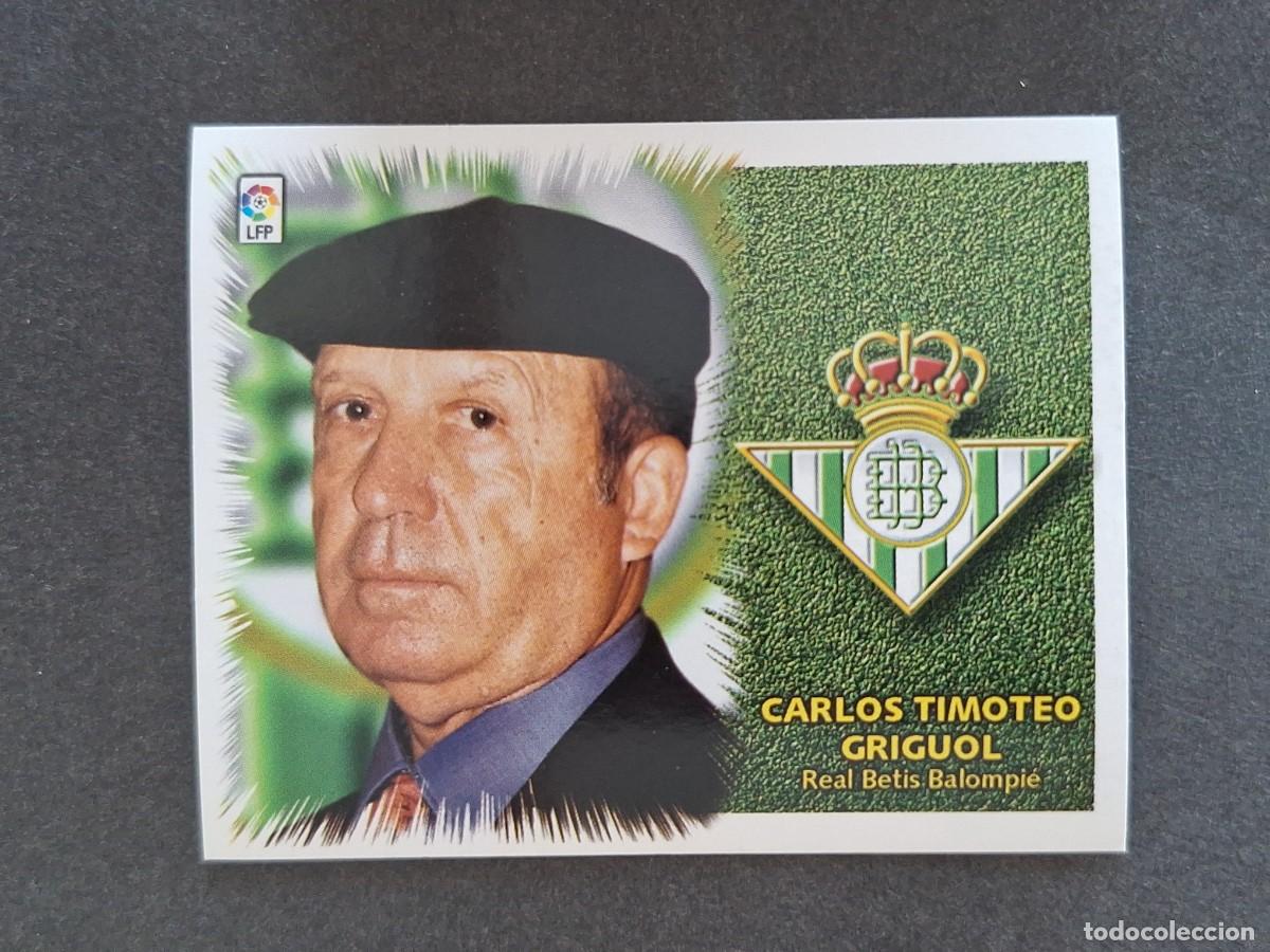 Cromos de f&uacute;tbol: L5 CARLOS T. GRIGUOL ENTRENADOR REAL BETIS BALOMPIE LIGA ESTE 1999 2000 99 00 NUNCA PEGADO SIN PEGAR