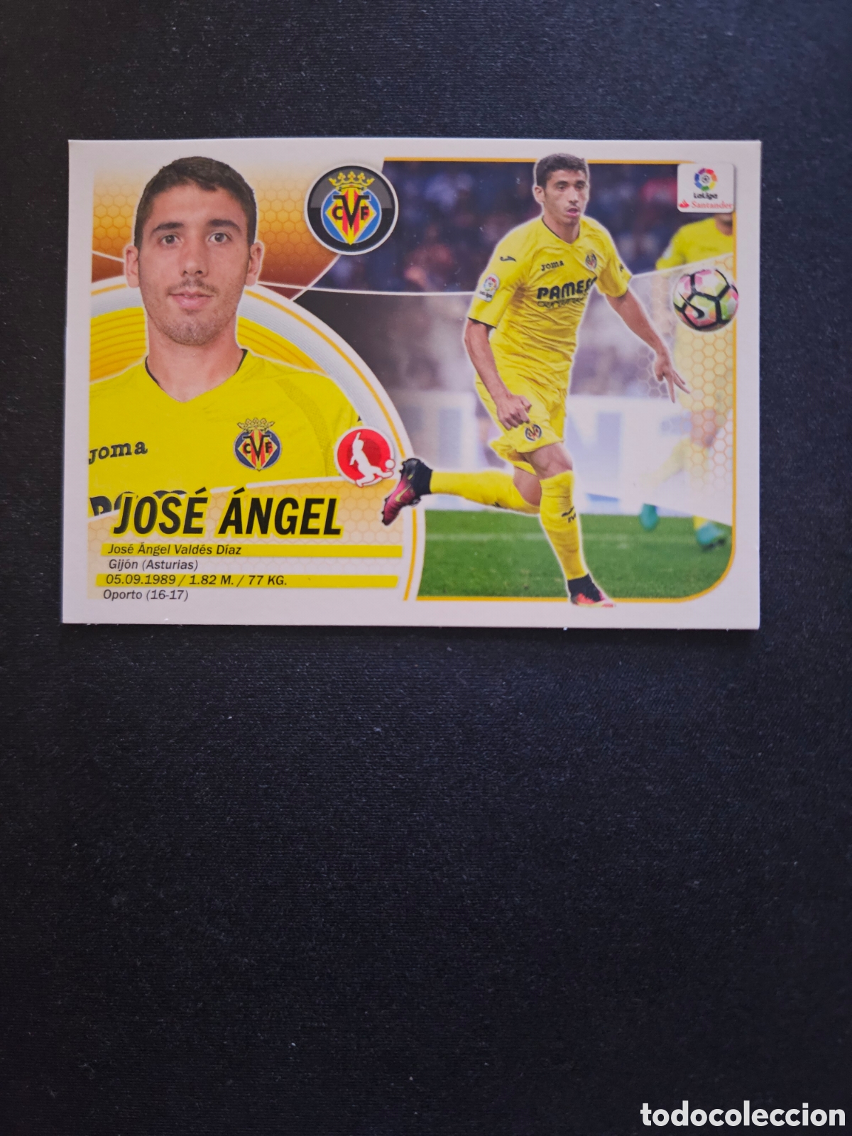 Cromos de f&uacute;tbol: JOS&Eacute; &Aacute;NGEL N&ordm; 26 &Uacute;LTIMOS FICHAJES VILLARREAL CF &ndash; LIGA ESTE 2016-17 PANINI 1/2