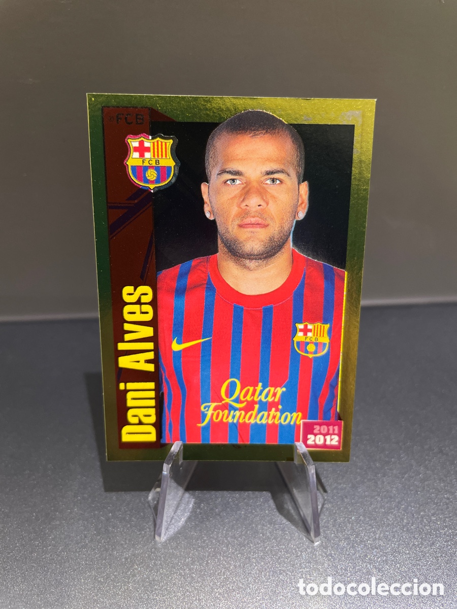 Cromos de f&uacute;tbol: Dani Alves 32 Dorado brillante Panini FC Barcelona 2011-12 Coleccion Oficial Cromos