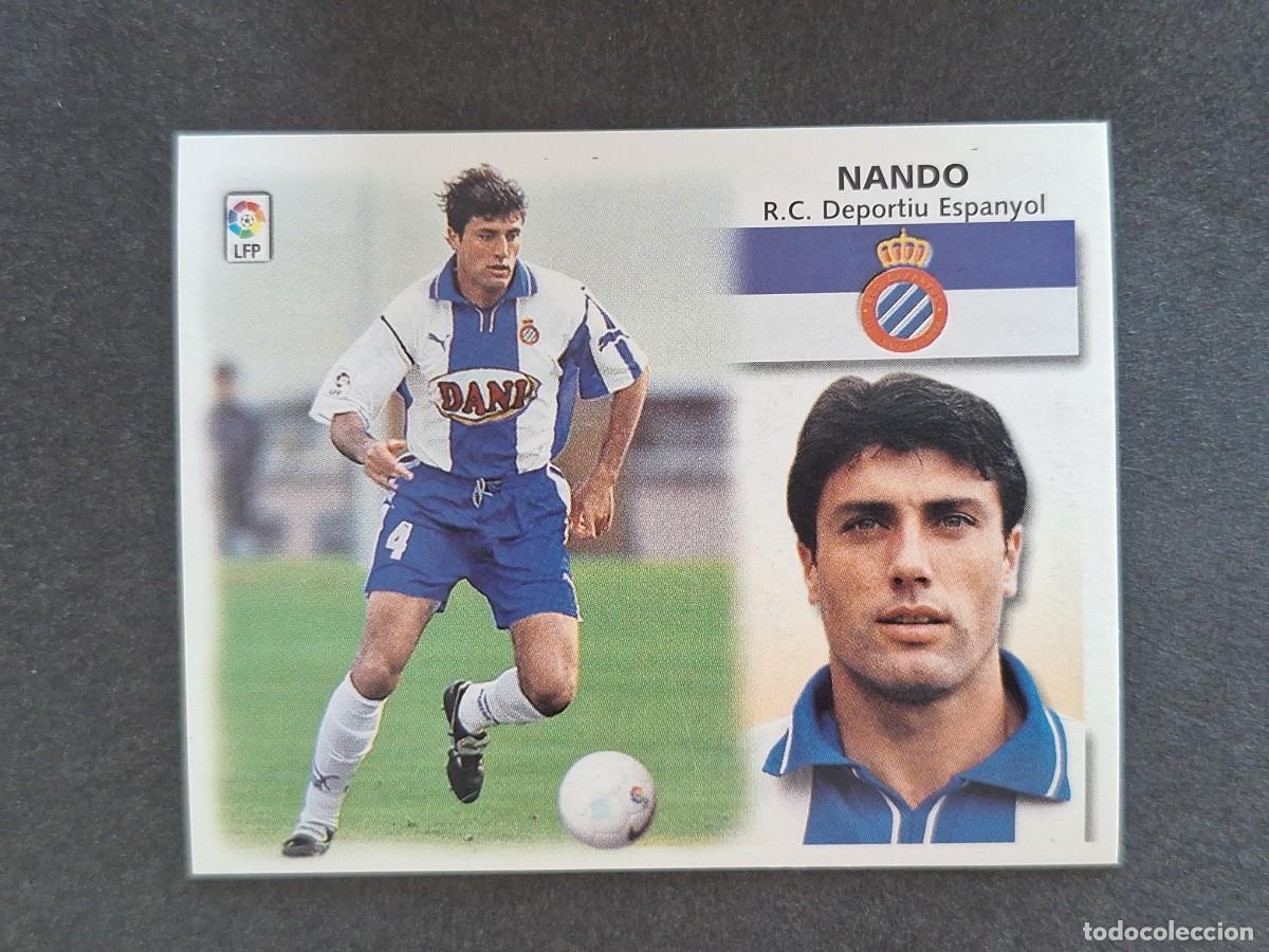 Cromos de f&uacute;tbol: L5 NANDO R. C. D. ESPA&Ntilde;OL LIGA ESTE 1999 2000 99 00 NUNCA PEGADO SIN PEGAR