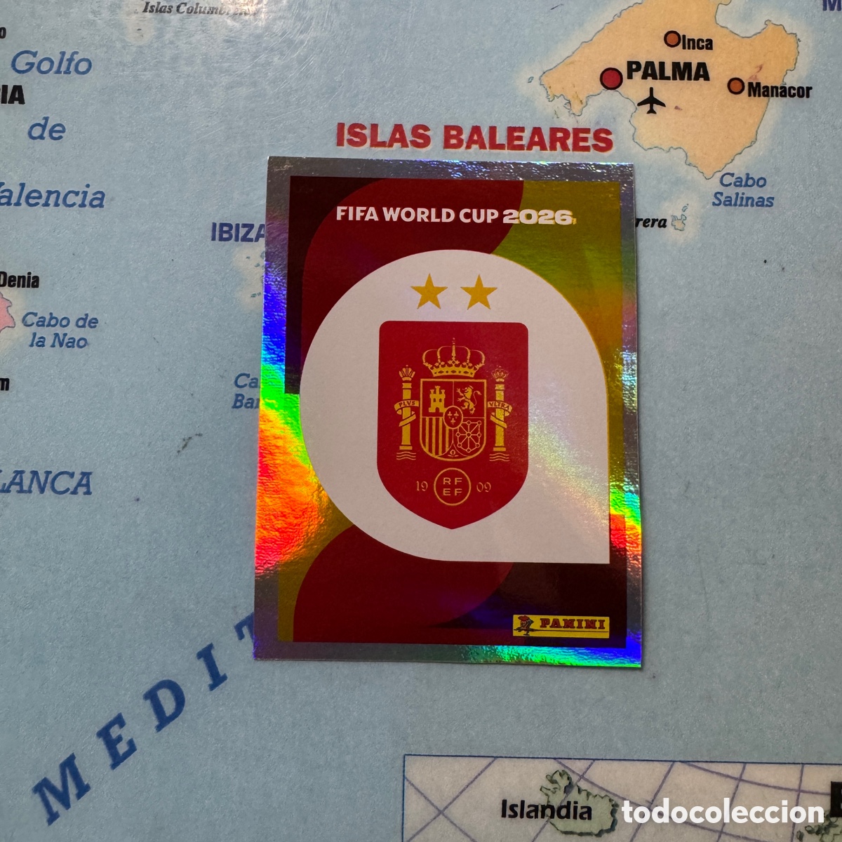 Cromos de f&uacute;tbol: Escudo n&uacute;mero 1 Bis de Espa&ntilde;a actualizaci&oacute;n cromo panini Mundial Fifa World Cup 2026