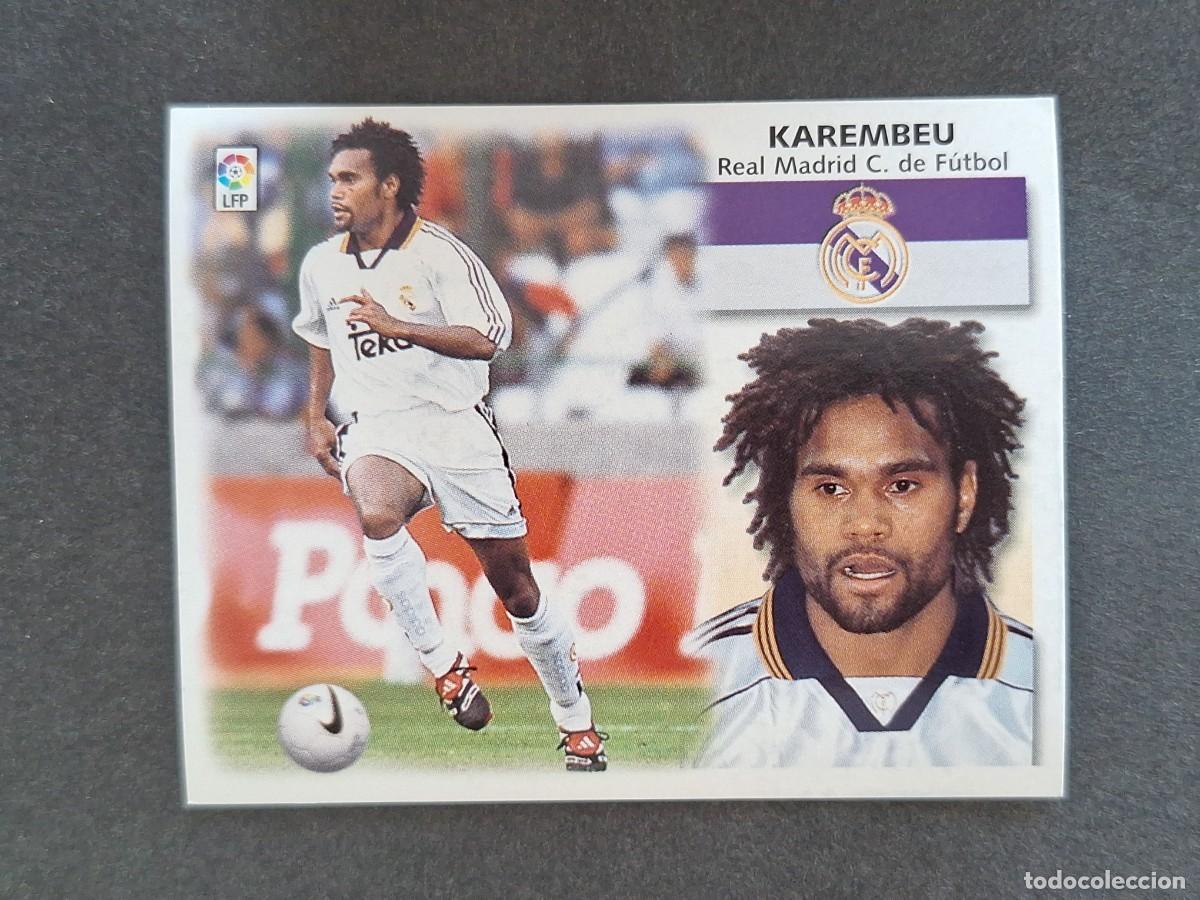 Cromos de f&uacute;tbol: L5 KAREMBEU REAL MADRID LIGA ESTE 1999 2000 99 00 NUNCA PEGADO SIN PEGAR