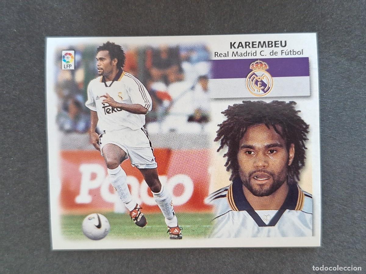 Cromos de f&uacute;tbol: L5 KAREMBEU REAL MADRID LIGA ESTE 1999 2000 99 00 NUNCA PEGADO SIN PEGAR