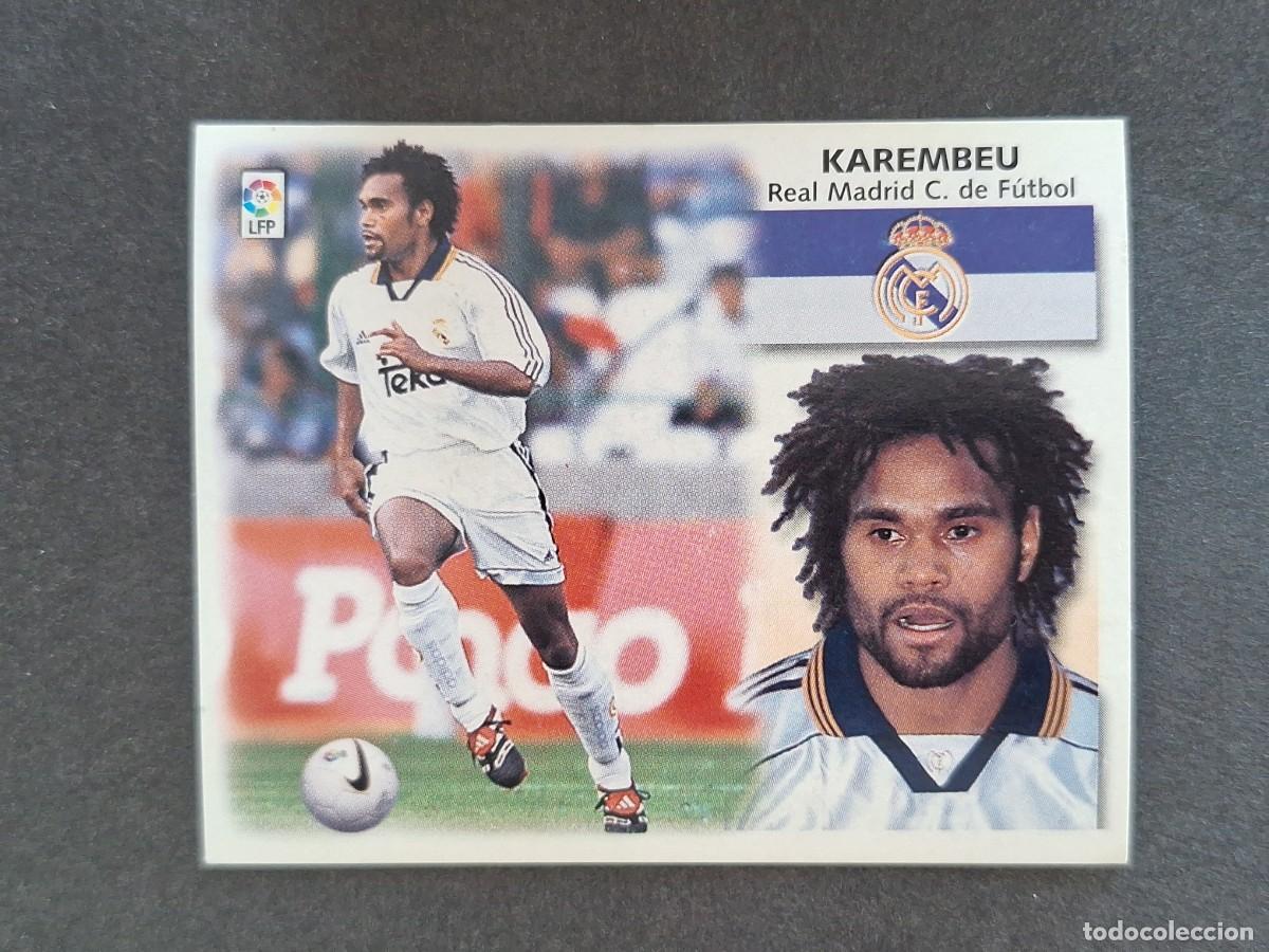 Cromos de f&uacute;tbol: L5 KAREMBEU REAL MADRID LIGA ESTE 1999 2000 99 00 NUNCA PEGADO SIN PEGAR
