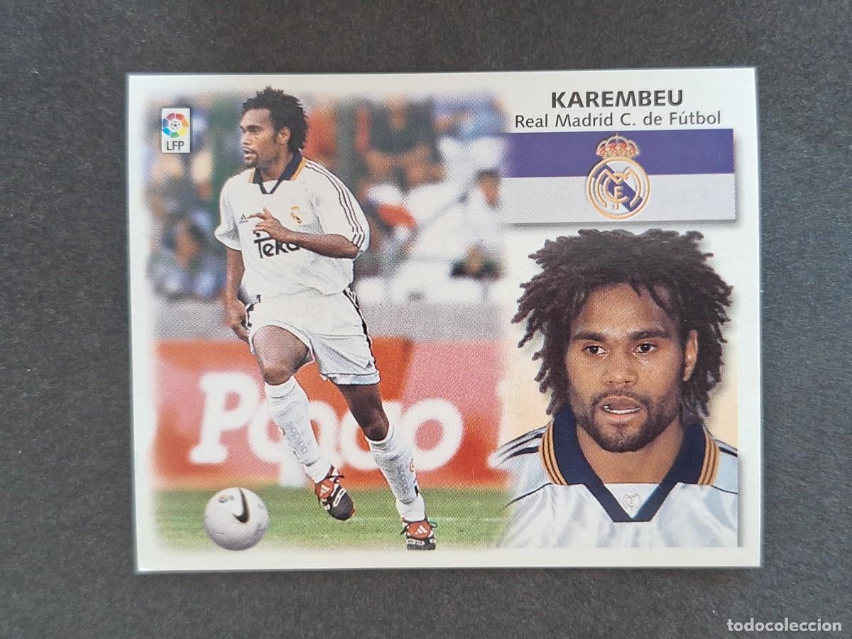 Cromos de f&uacute;tbol: L5 KAREMBEU REAL MADRID LIGA ESTE 1999 2000 99 00 NUNCA PEGADO SIN PEGAR