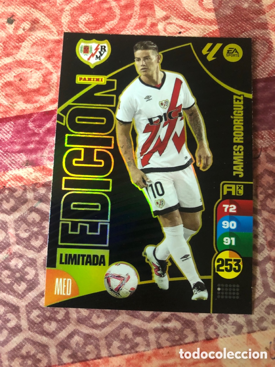 Cromos de f&uacute;tbol: JAMES RODR&Iacute;GUEZ, RAYO VALLECANO EDICI&Oacute;N LIMITADA ADRENALYN 2024-2025