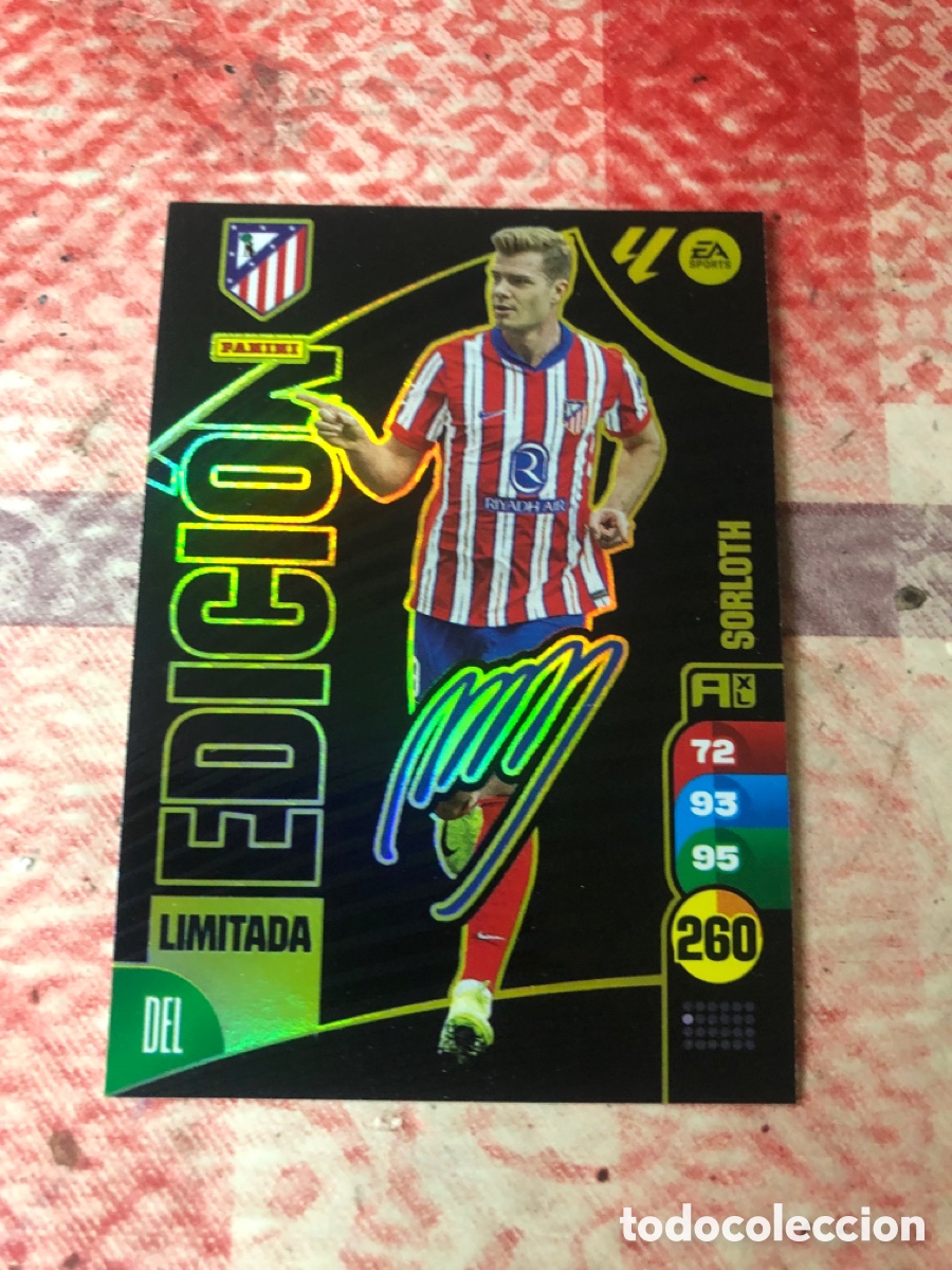 Football Stickers: CARD FOOTBALL SORLOTH ATL&Eacute;TICO DE MADRID EDICI&Oacute;N LIMITADA FIRMA FIRMADA ADRENALYN 2024 2025 24 25