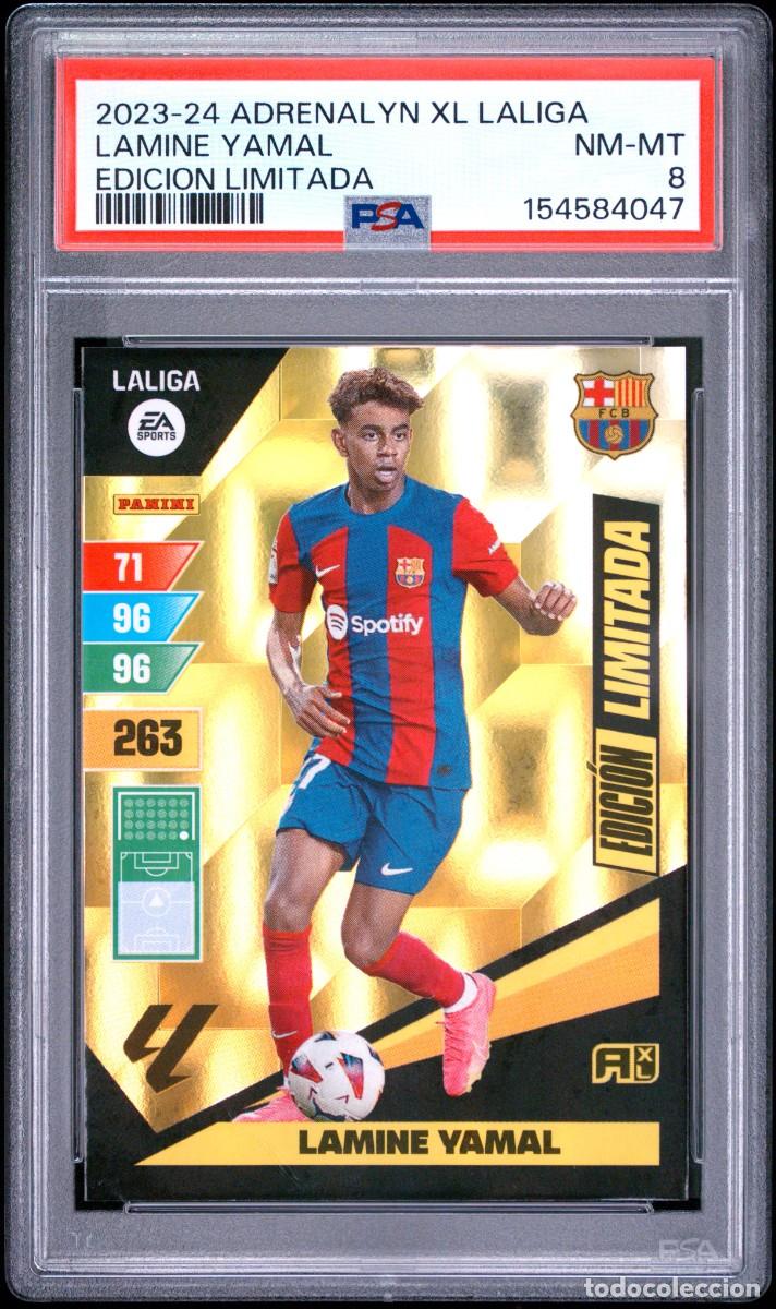 Cromos de f&uacute;tbol: Lamine Yamal Edicion Limitada Panini Adrenalyn XL 2023 24 PSA 8