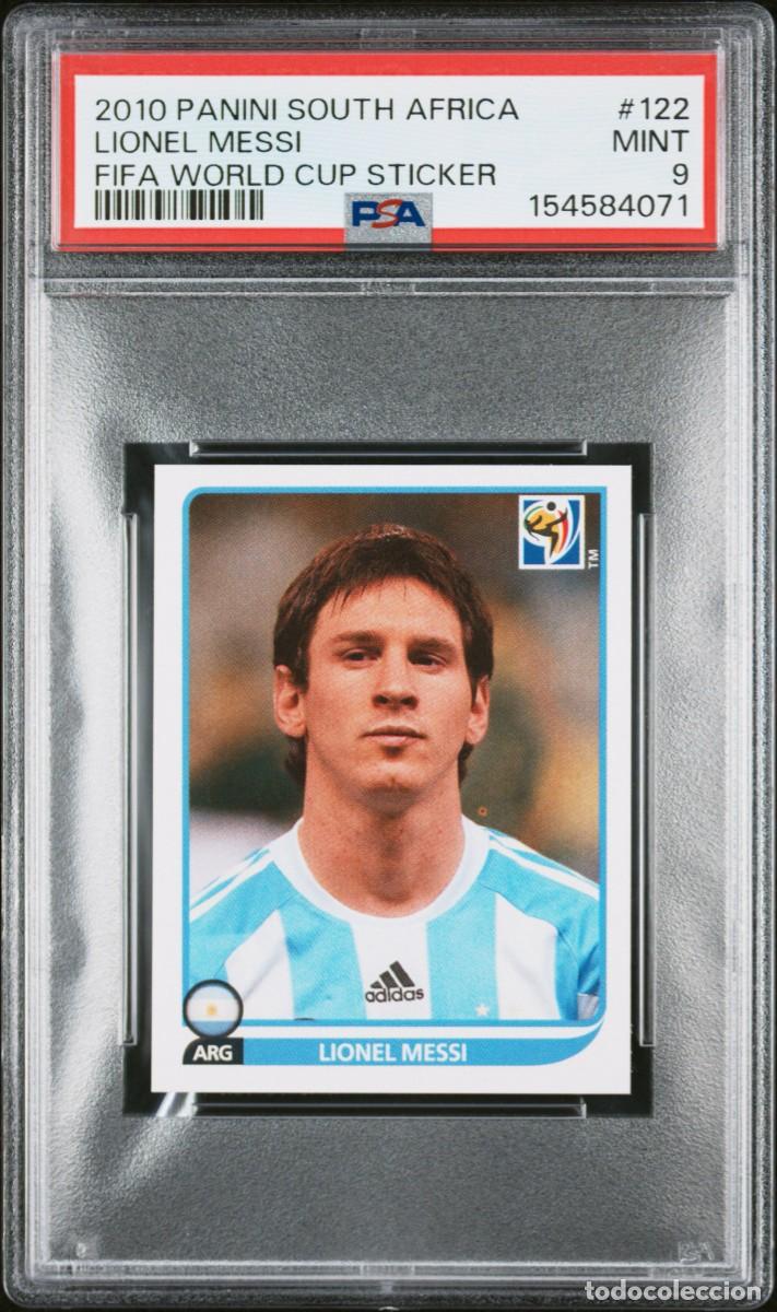 Cromos de f&uacute;tbol: Messi #122 Argentina Panini South Africa Fifa World Cup Sticker 2010 PSA 9