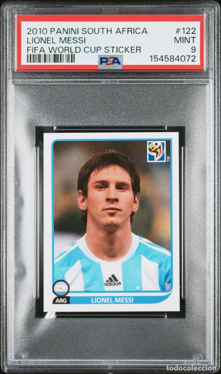 Cromos de f&uacute;tbol: Messi #122 Argentina Panini South Africa Fifa World Cup Sticker 2010 PSA 9
