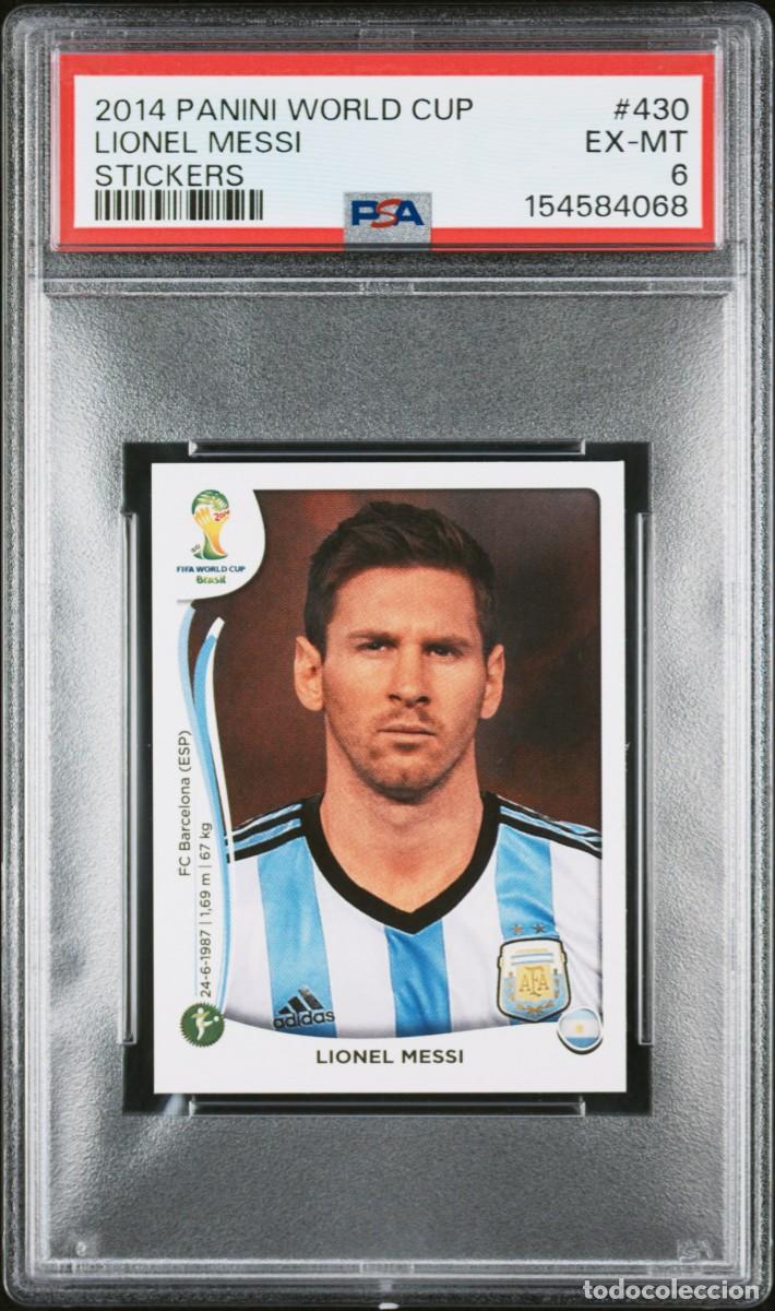 Cromos de f&uacute;tbol: Messi #430 Argentina Panini World Cup Stickers 2014 PSA 6