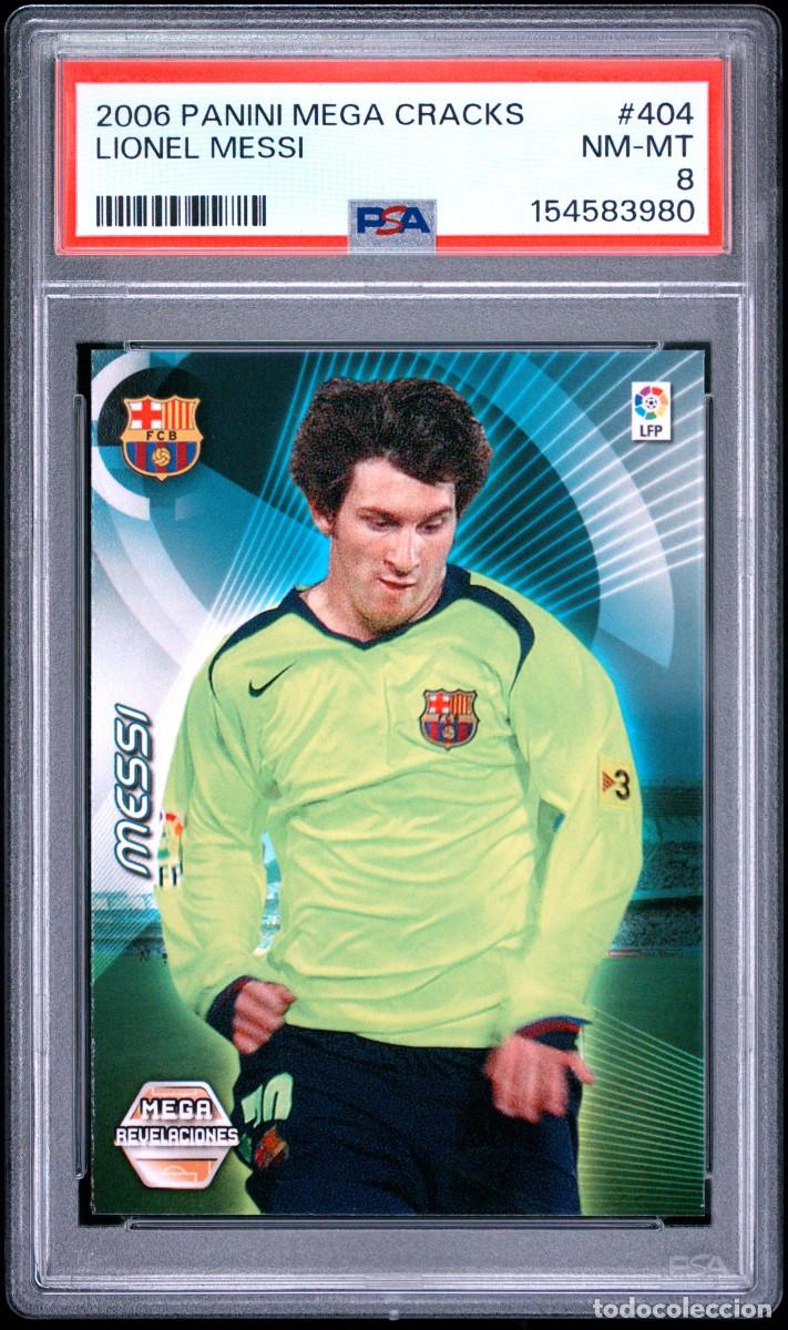 Cromos de f&uacute;tbol: Messi #404 FC Barcelona Panini Megacracks 2006 07 PSA 8