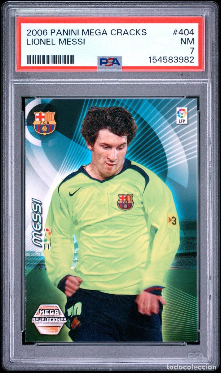 Cromos de f&uacute;tbol: Messi #404 FC Barcelona Panini Megacracks 2006 07 PSA 7