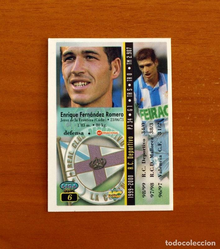 Cromos de f&uacute;tbol: Deportivo de la Coru&ntilde;a - N&ordm; 6, Romero - Las Fichas de la Liga Mundicromo 2000-2001, 02-01