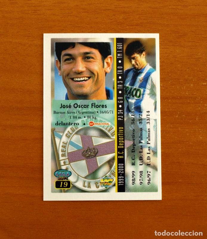 Cromos de f&uacute;tbol: Deportivo de la Coru&ntilde;a - N&ordm; 19, Turu Flores - Las Fichas de la Liga Mundicromo 2000-2001, 02-01