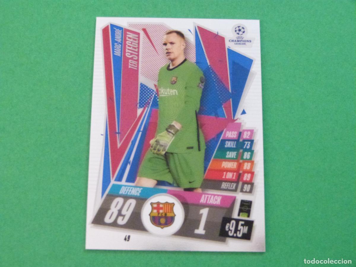 Fu&szlig;ball-Sticker: TRADING CARD FUTBOL TER STEGEN FC BARCELONA 49 CHROME CHAMPIONS LEAGUE MATCH ATTAX 2020-2021/20-21