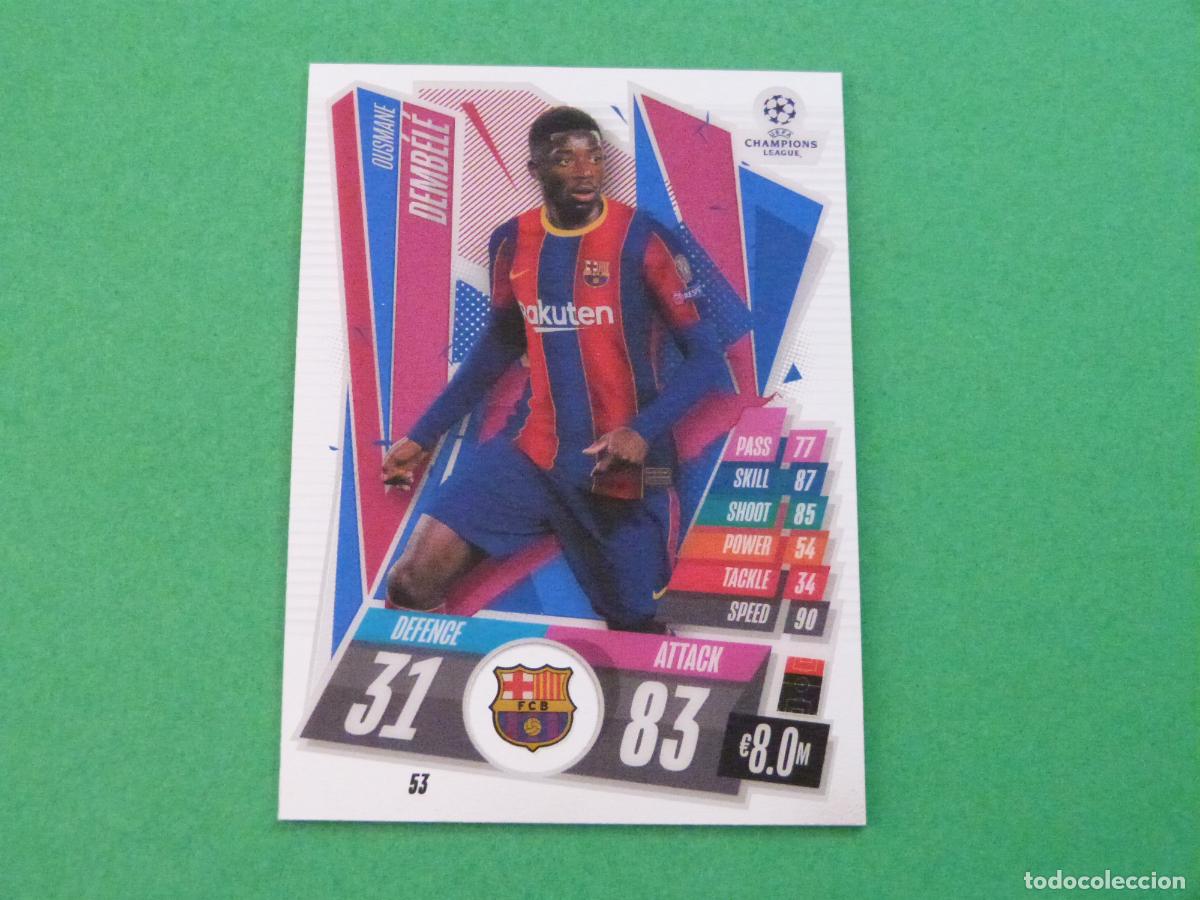 Fu&szlig;ball-Sticker: TRADING CARD FUTBOL DEMBELE F.C. BARCELONA N&ordm; 53 CHROME CHAMPIONS LEAGUE MATCH ATTAX 2020-2021/20-21