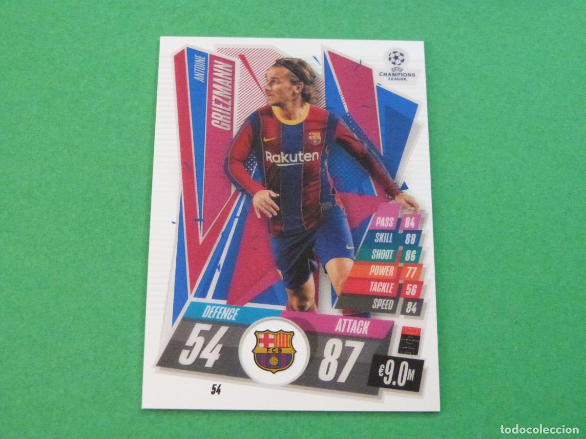 Fu&szlig;ball-Sticker: TRADING CARD FUTBOL GRIEZMANN F.C. BARCELONA 54 CHROME CHAMPIONS LEAGUE MATCH ATTAX 2020-2021/20-21