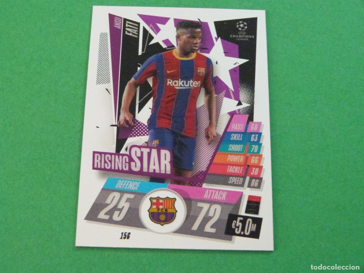 Cromos de f&uacute;tbol: TRADING CARD FUTBOL ANSU FATI F.C. BARCELONA 156 CHROME CHAMPIONS LEAGUE MATCH ATTAX 2020-2021/20-21