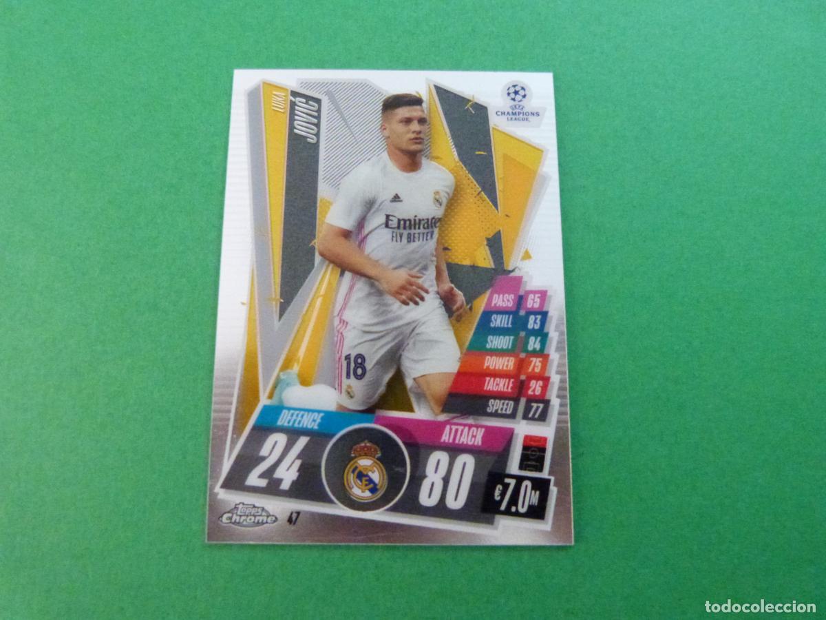 Cromos de f&uacute;tbol: TRADING CARD FUTBOL JOVIC REAL MADRID C.F. N&ordm; 47 CHROME CHAMPIONS LEAGUE MATCH ATTAX 2020-2021/20-21