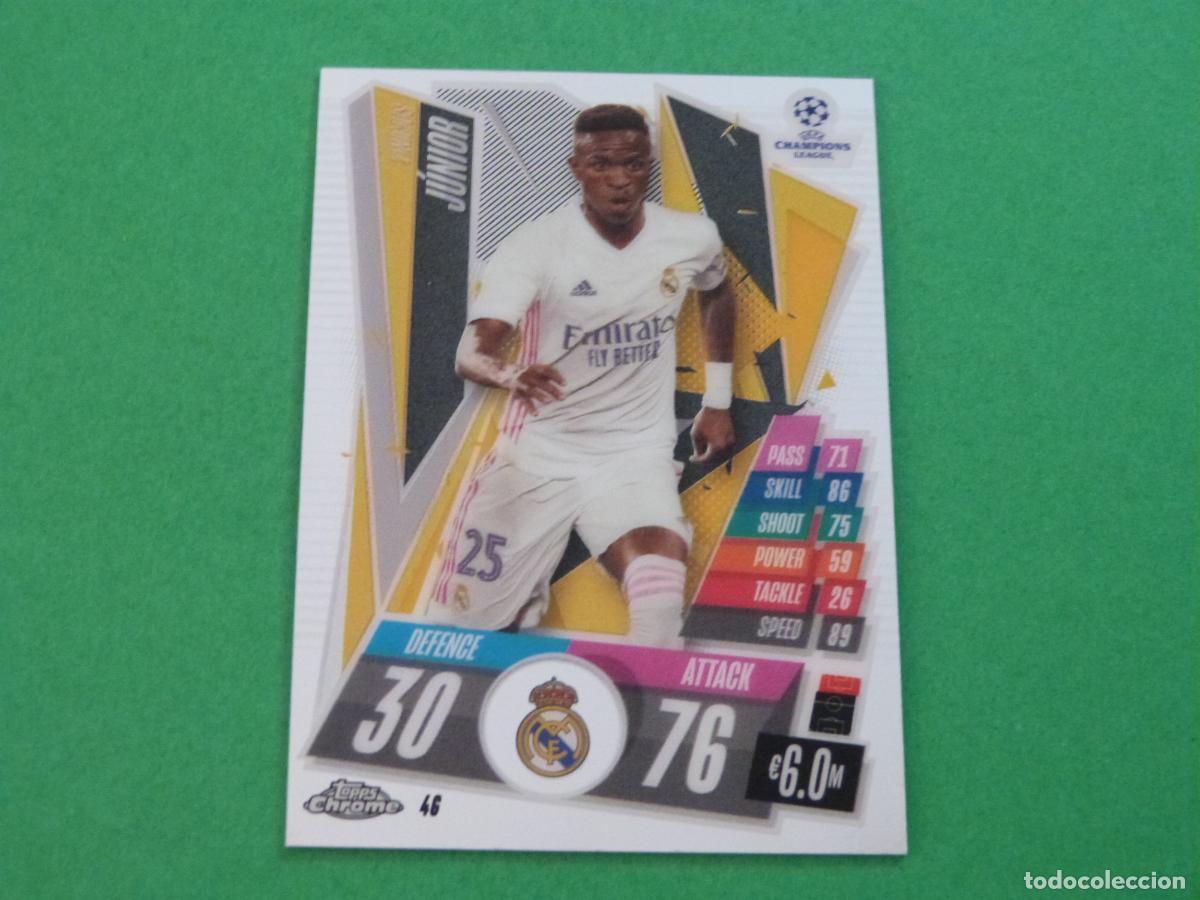 Cromos de f&uacute;tbol: TRADING CARD FUTBOL VINICIUS REAL MADRID C.F. 46 CHROME CHAMPIONS LEAGUE MATCH ATTAX 2020-2021/20-21