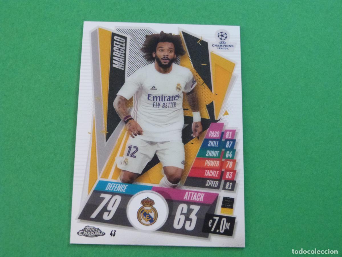 Cromos de f&uacute;tbol: TRADING CARD FUTBOL MARCELO REAL MADRID CF N&ordm; 43 CHROME CHAMPIONS LEAGUE MATCH ATTAX 2020-2021/20-21