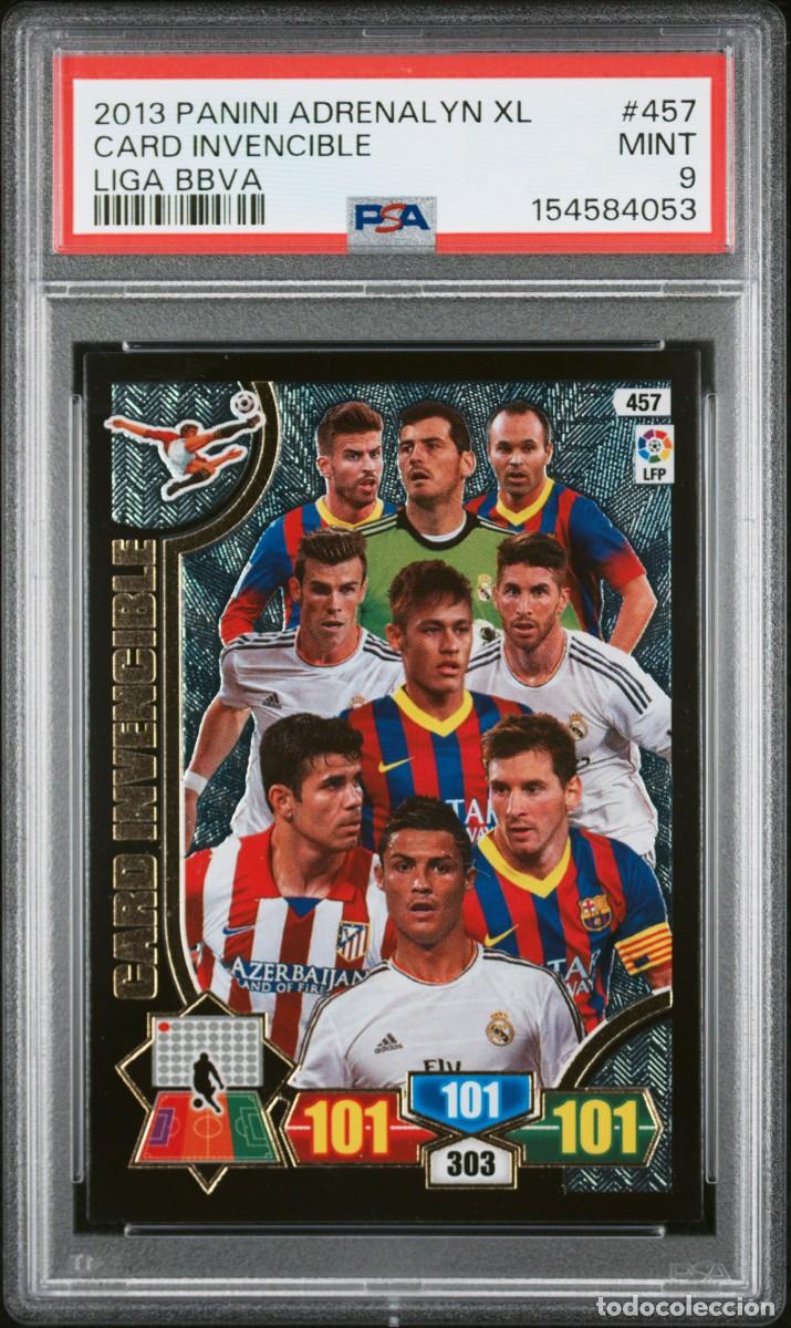 Cromos de f&uacute;tbol: Messi Crsitiano Ronaldo 457 Card Invencible Panini Adrenalyn 2013 14 Psa 9 Pop 3