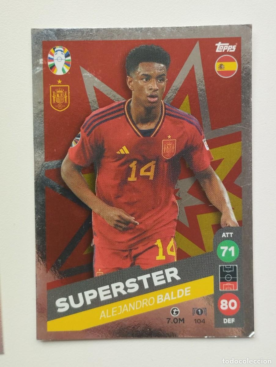 Cromos de f&uacute;tbol: CROMO CARD EURO 24 EUROCOPA 2024 TOPPS MATCH ATTAX SUPERSTER ALEJANDRO BALDE ESPA&Ntilde;A