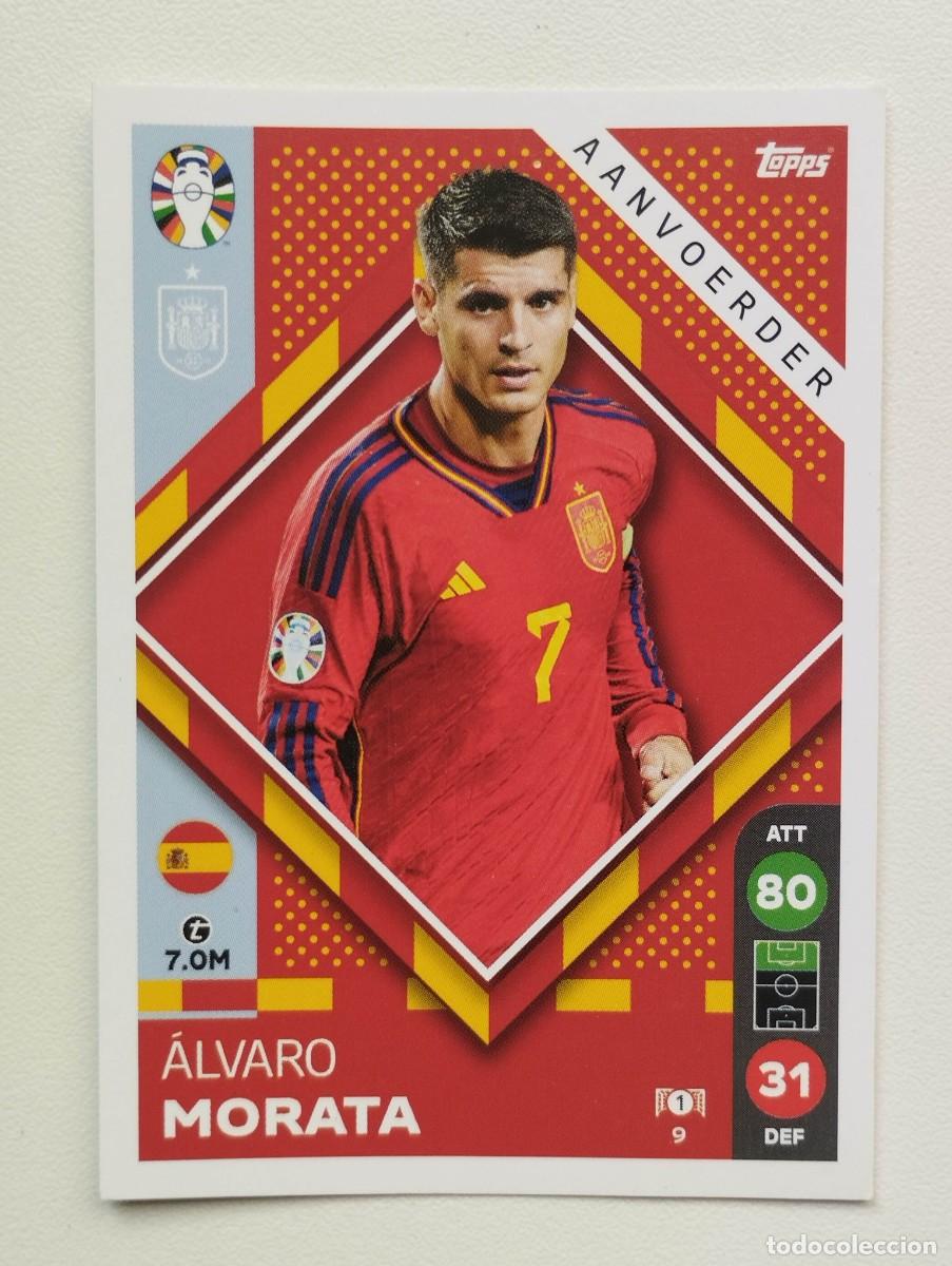 Cromos de f&uacute;tbol: CROMO CARD EURO 24 EUROCOPA 2024 TOPPS MATCH ATTAX AANVOERDER ALVARO MORATA ESPA&Ntilde;A