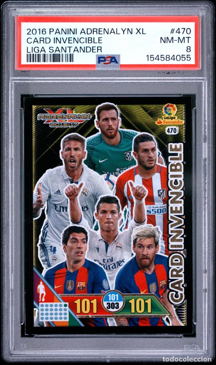 Cromos de f&uacute;tbol: Messi Crsitiano #470 Card Invencible Panini Adrenalyn 2016 17 Psa 8 Low Pop