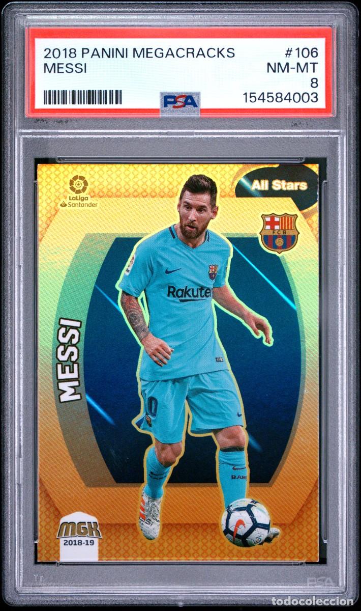 Cromos de Futebol: Lionel Messi #106 FC Barcelona Panini Megacracks 2018 2019 PSA 8